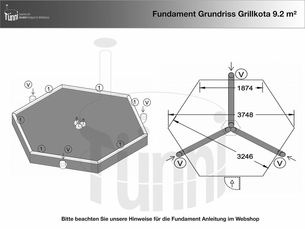 Fundamentplan Grillkota 9.2 m²