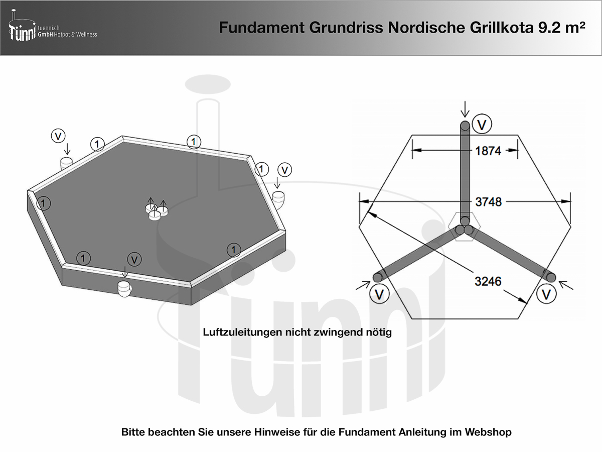 Fundamentplan Grillkota Konisch 9.2 m²