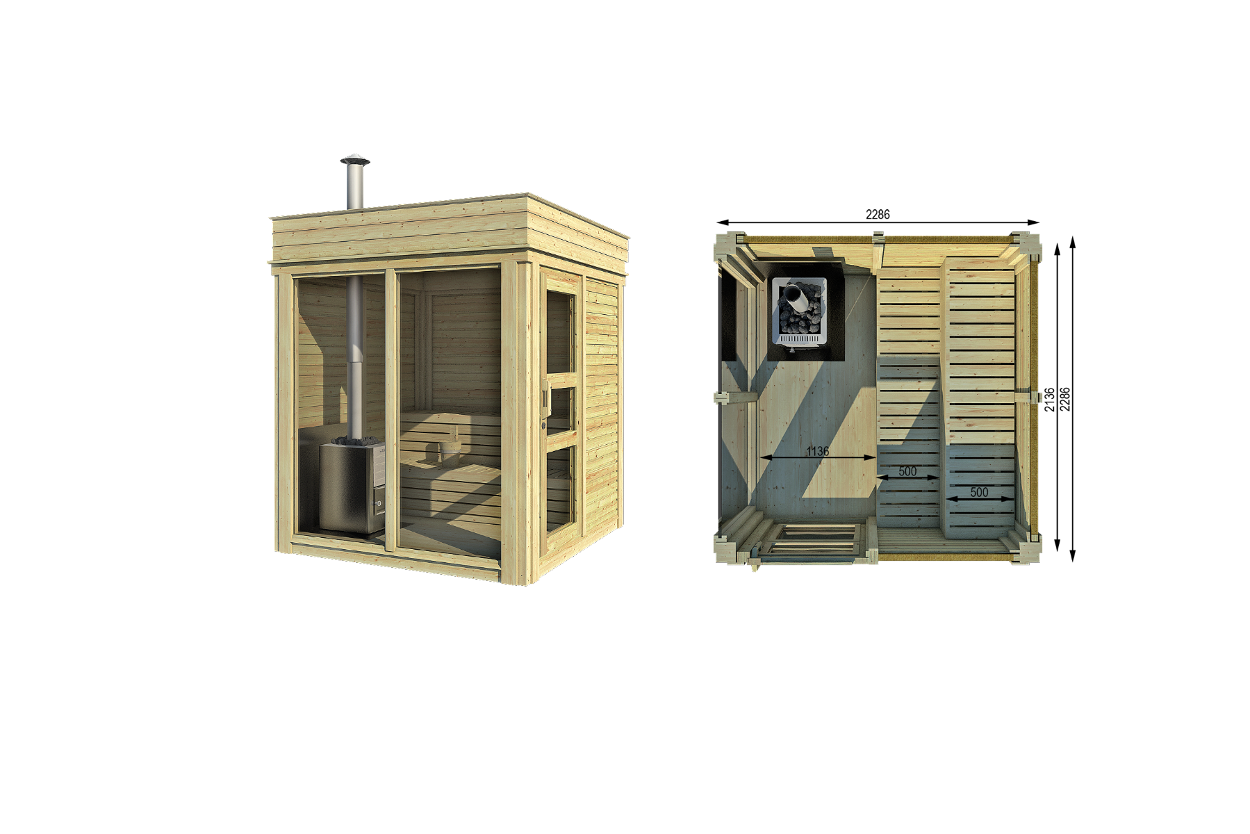 Sauna Cube 2.0m